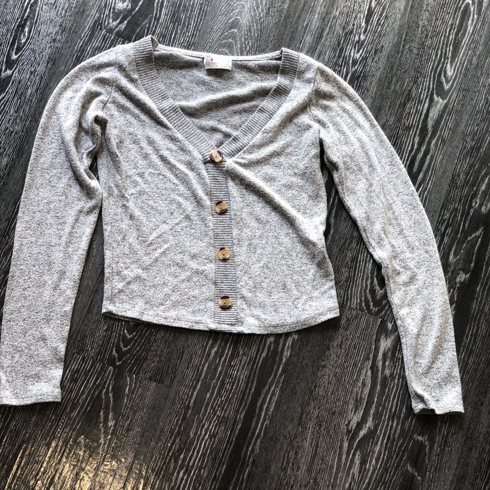 Button up gray sweater